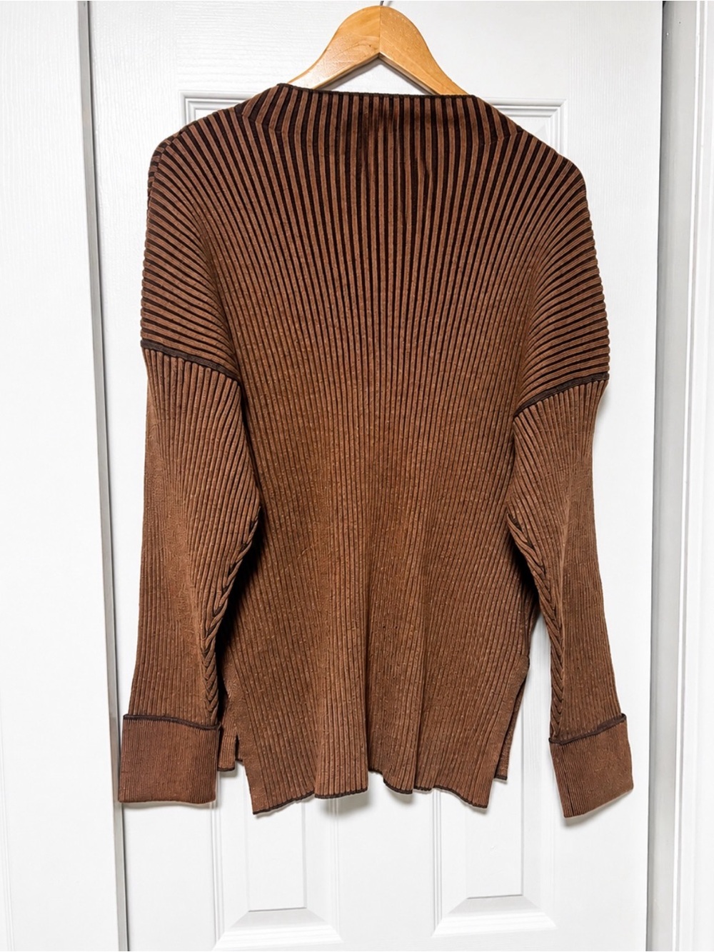 NWT Varley Emile Rib Knit Sweater Brown Size M - Picture 5 of 6